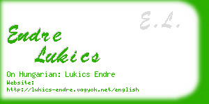 endre lukics business card